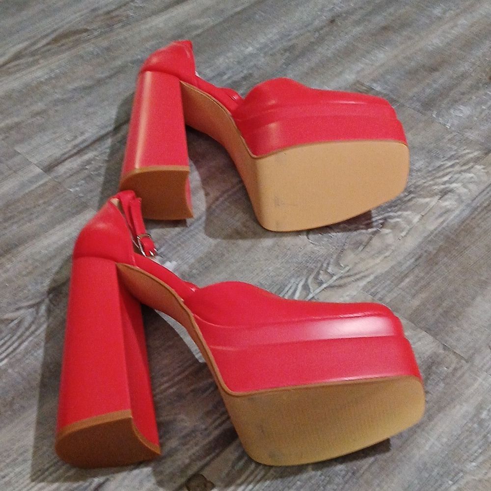 Platform Chunky High Block Square Toe Platform 6"… - image 7